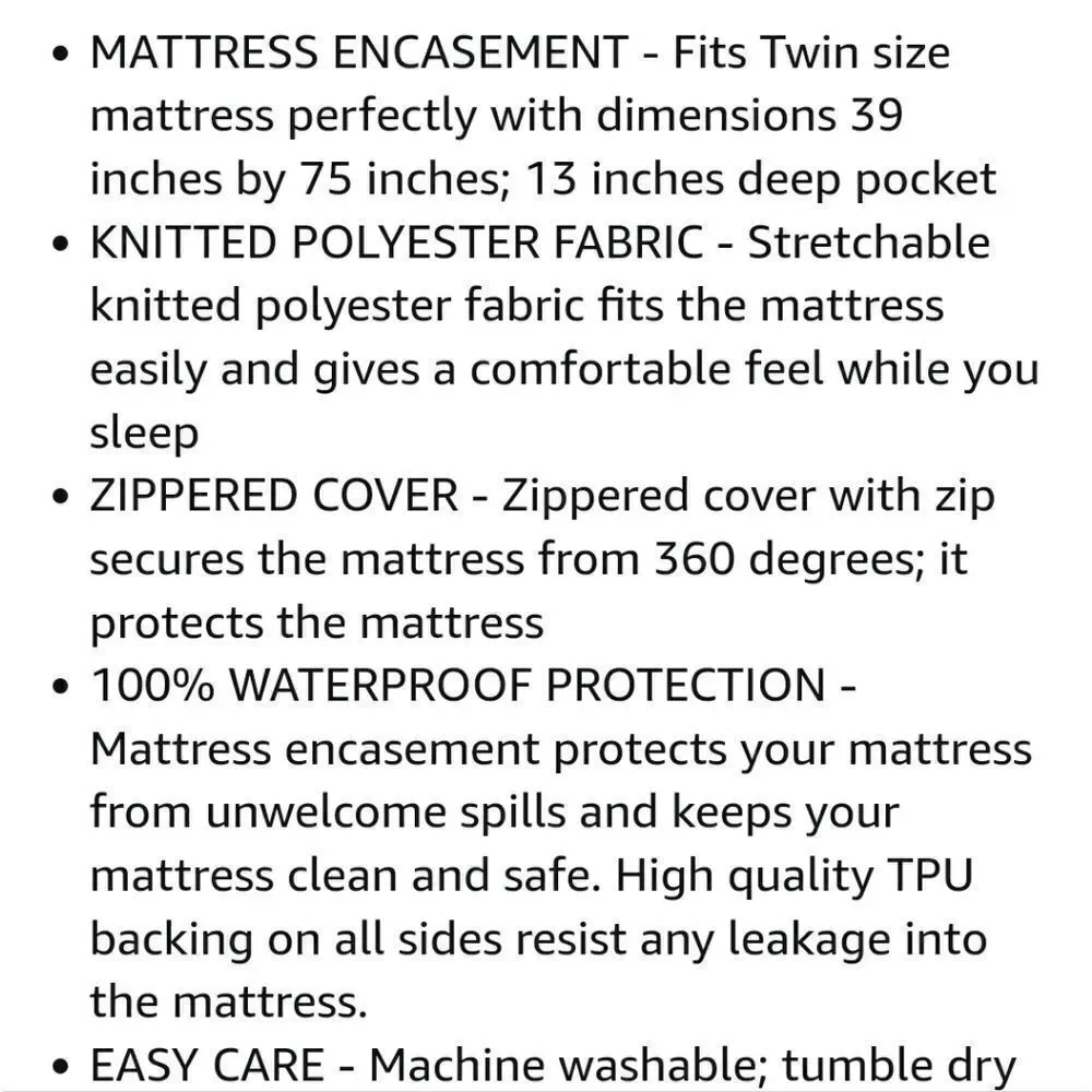 New Utopia Bedding Mattress Encasement - Twin